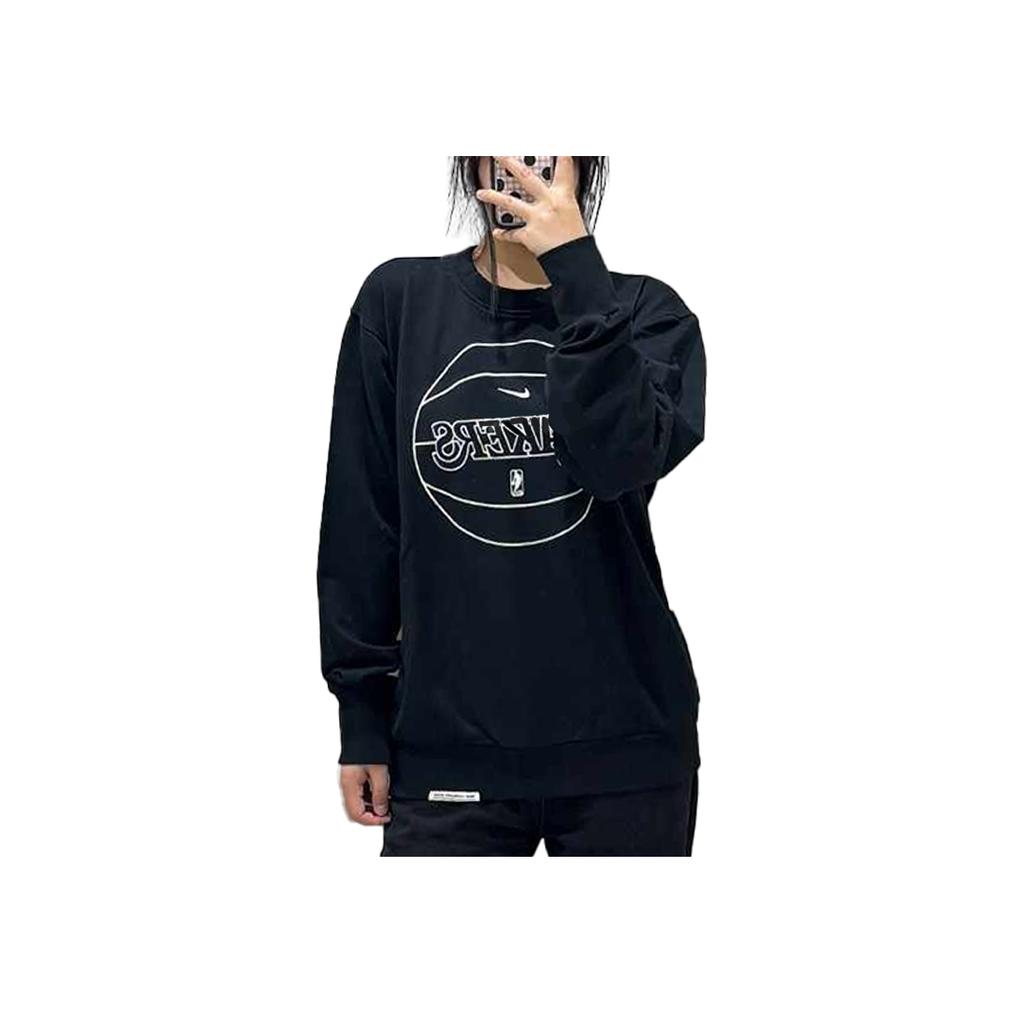 Nike НБА Лос-Анджелес Лейкерс с буквенным принтом и круглым вырезом, быстросохнущая повседневная толстовка, мужские топы, черные DX9749-010