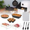 9pcs Multifunctional Basket Air Fryer Set Reusable Dual Basket Air Fryer Tools Fit for Ninja Dual Air Fryer DZ201 / DZ401
