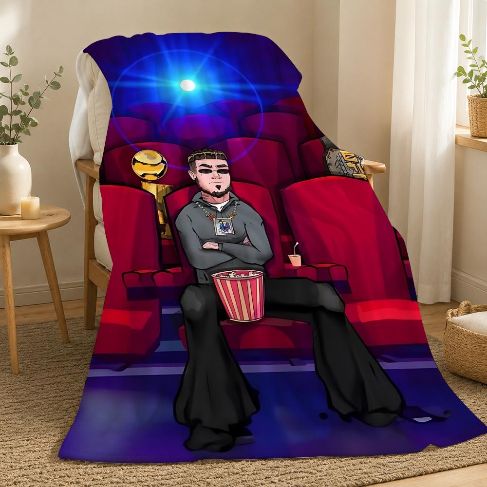 Anuel AA Singer Throw 240g flannel blanket, suitable for sofas, beds, offices, exquisite gift blankets