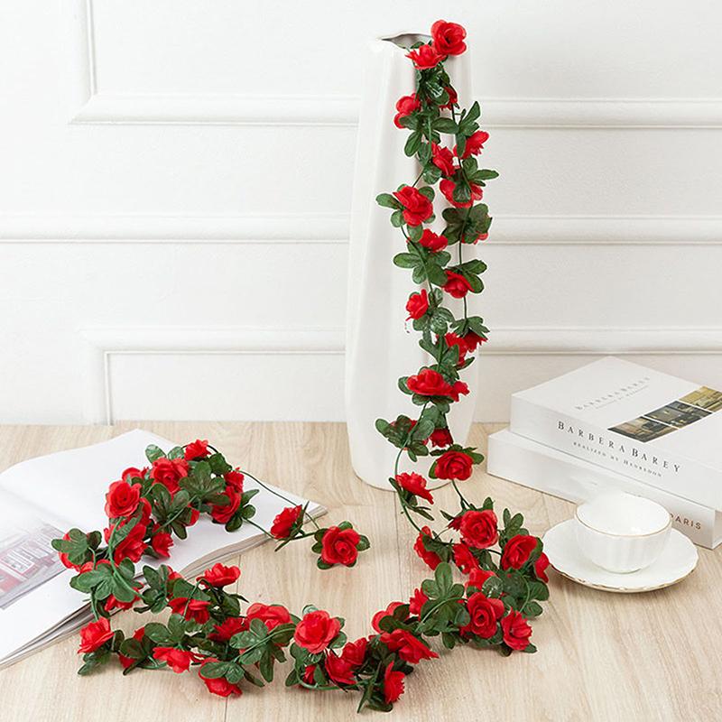 250 см искусственные розы цветы для свадьбы украшения дома комнаты весна осень сад арка рождество ротанг сделай сам искусственные растения лоза