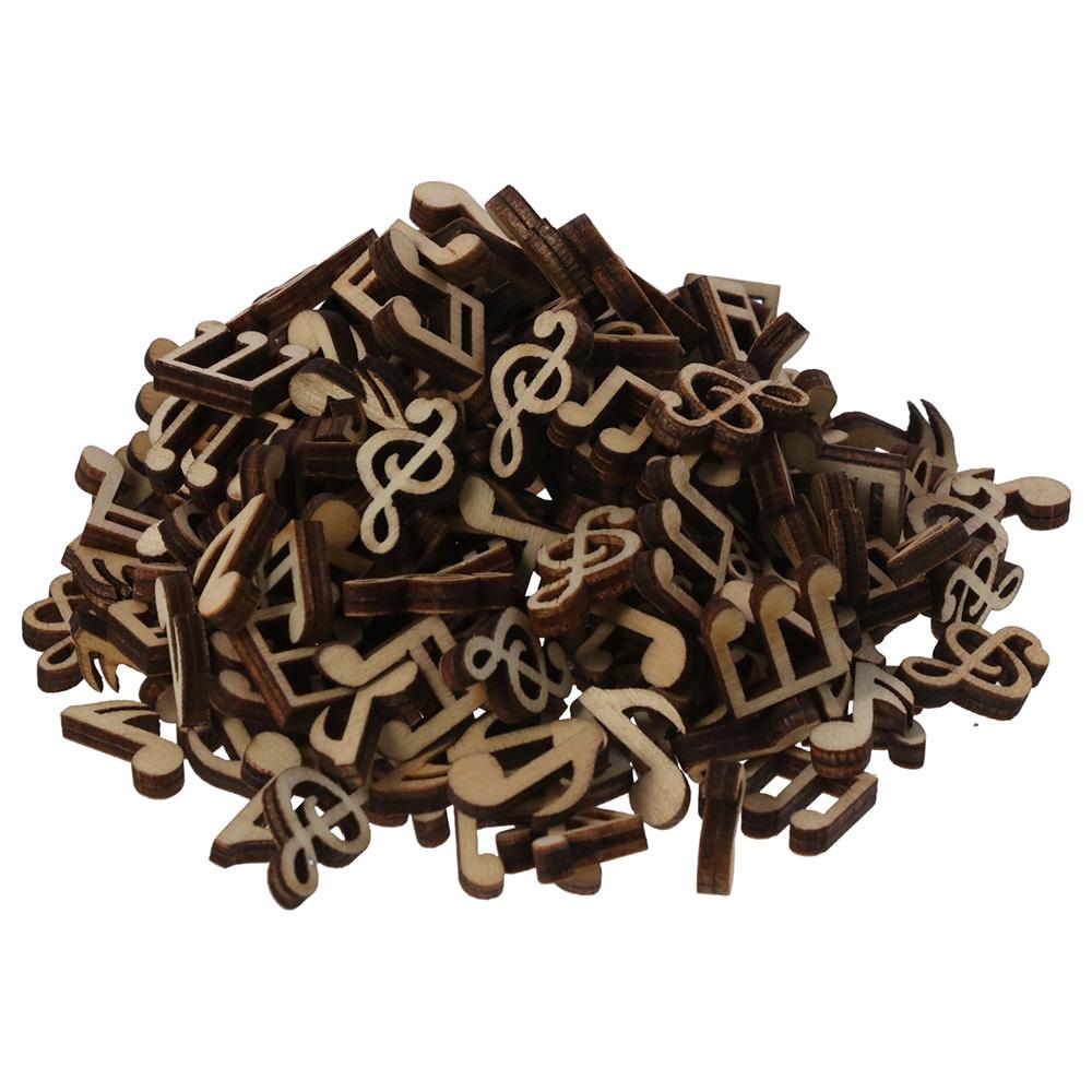 Wooden Musical Note Pendant Log Color U-shaped Pendant Cartoon Pattern Art