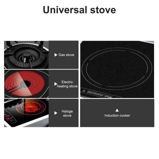 Double Flavor Hot Pot Stainless Steel Split Hot Pot with Anti-Scald Handles Chinese Induction Shabu Hot Pot for Kitchen Stove