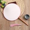 Chinese Style Blank Round Hand Fan Vintage Wooden Silk Hand Fan Dance Fan  Home Decoration