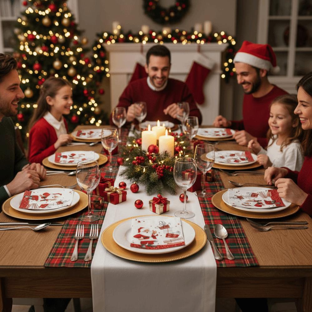 20/40/100pcs Santa Claus Christmas Party Napkins Xmas Table Napkins for Christmas Gathering