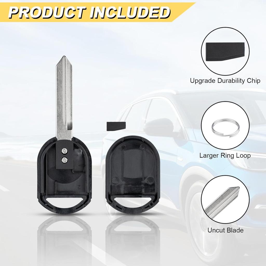 80 BIT Transponder Ignition Car Key, 4D-63 H84 H85 H92 Replacement for Ford F-Series Expedition Escape Explorer Focus Mustang Ranger Taurus, New