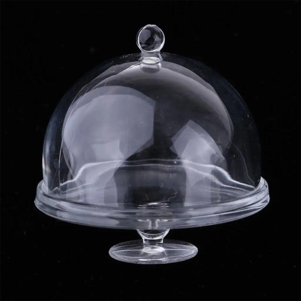 Dessert Pan Cake Display Plate with Lid Cover Miniature Cake Stand Doll Cake stand Kitchen Toys
