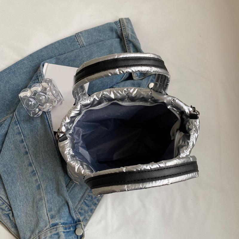 Стеганая мягкая сумка-тоут из нейлона, однотонная сумка-портфель, женская сумка через плечо, женская сумка большой емкости