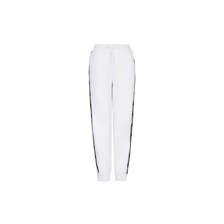 Emporio Armani Женские спортивные штаны с боковой полосой, молнией и принтом логотипа, манжетами, коллекция Весна-Лето 22, белый, 3L2P6B-1JHSZ-0100