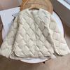 Осень-зима ультралегкая мягкая стеганая куртка без воротника с V-образным вырезом повседневная короткая женская повседневная свободная однобортная куртка на утином пуху