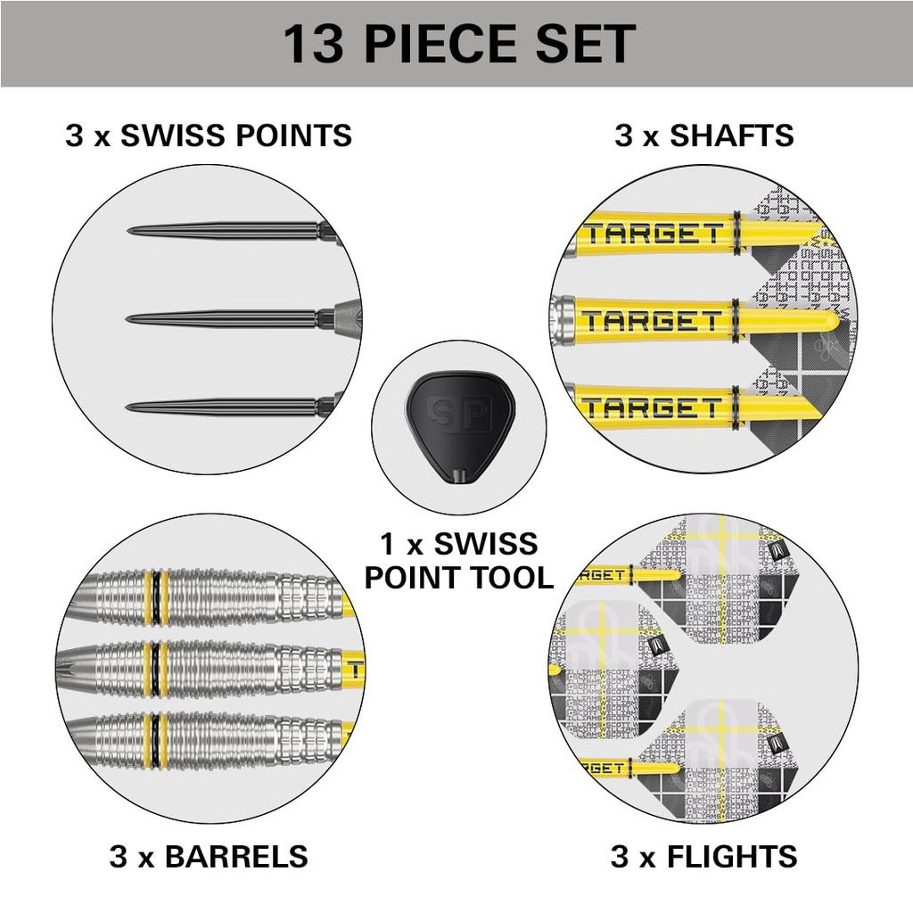 TARGET Darts Scott Williams Genaration 2 Steel-Tip Dart Set, 23G | 90% Tungsten Darts, Pro Ultra No. 2 Flights, ProGrip Tag Shafts & SP Tool