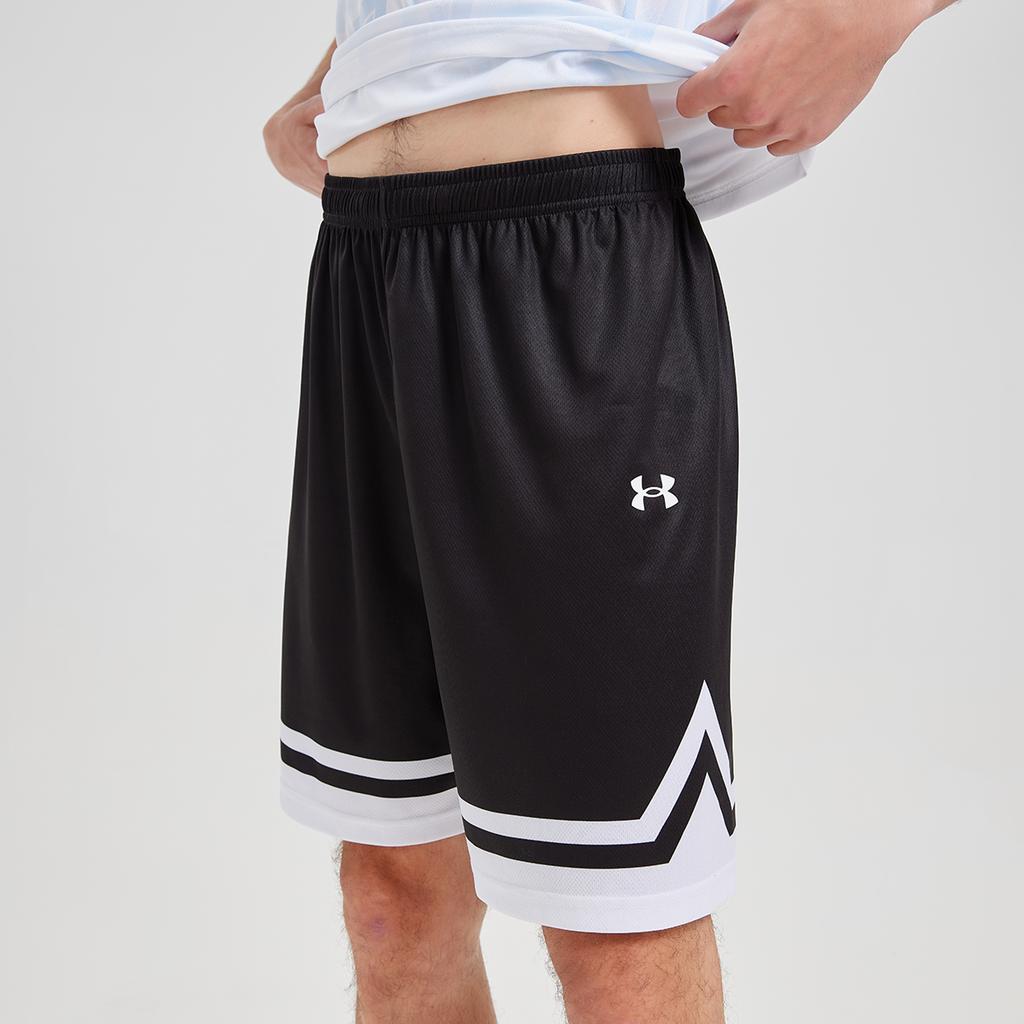 Under Armour Color Block Breathable Basketball Shorts Men Shorts Black 25500236-000