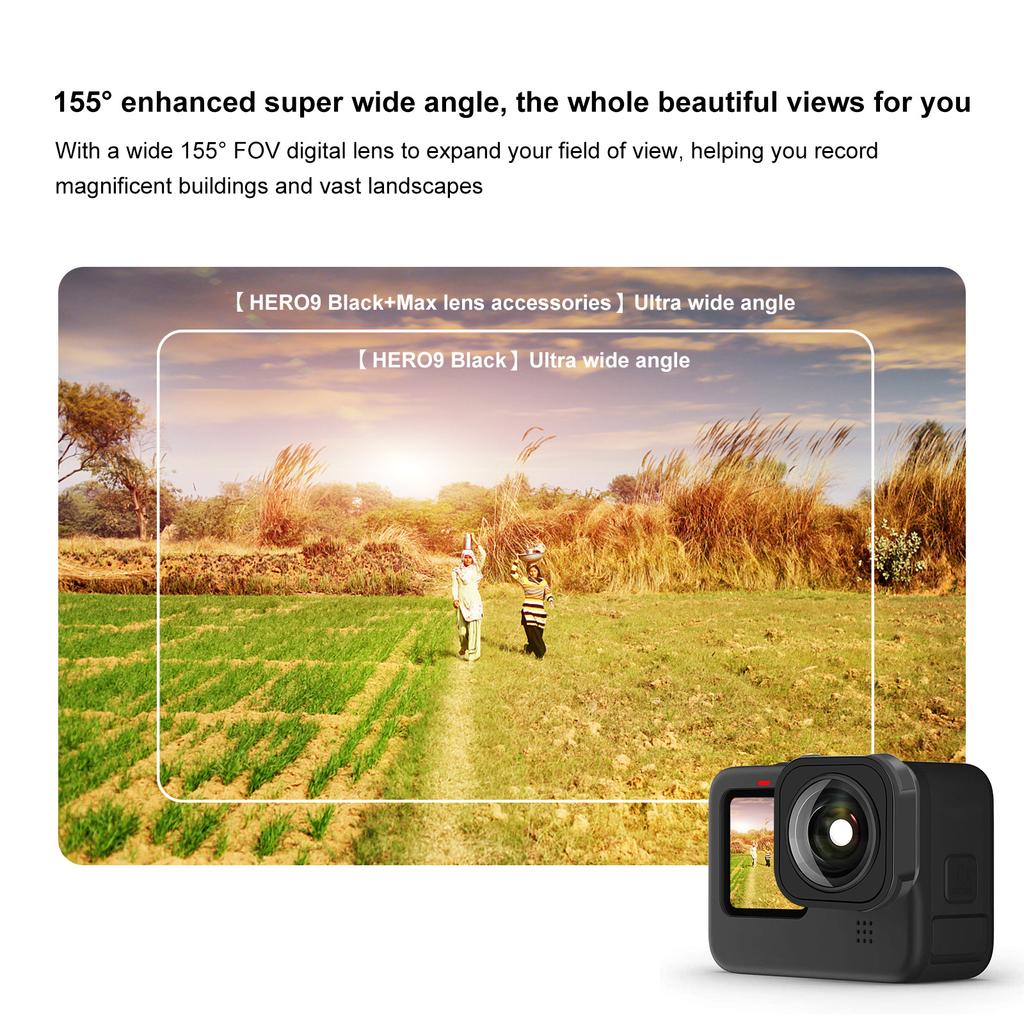 Go Pro 12 Max Lens Mod 155° Ultra Wide Angle Lens Maximize Stabilization For Gopro Hero 9 10 Black 11 Mini Camera Accessories