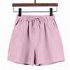 Casual Shorts High Waisted Cotton Hemp Straight Leg Wide Leg Pants