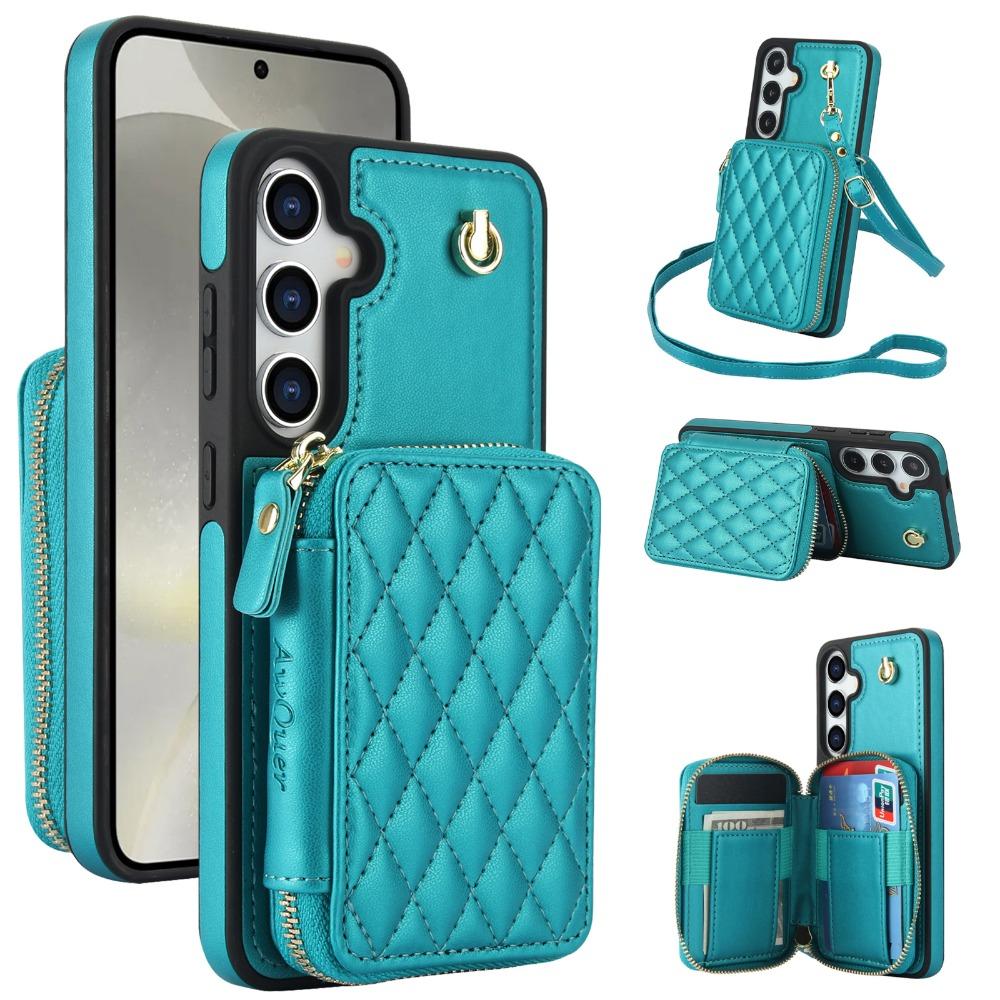 Чехол-кошелек с ремешком на запястье для Samsung Galaxy S25 Ultra S24 FE S23 S22 Plus A14 A54 A15 A35 A55 с чехлом-кошельком и держателем для карт