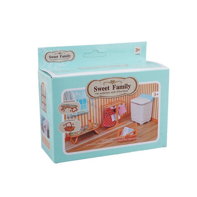 Креативные миниатюрные имитационные аксессуары Мини детский игровой домик Кукольный домик Набор стиральной машины Вешалка Корзина Модель Игрушка