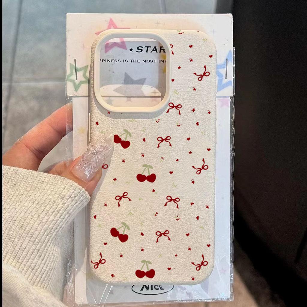 Чехол для телефона с узором из вишни и личи для Samsung S26 S25 Ultra Cases Galaxy S24 FE S23 Plus S22 A16 A26 A36 A56 A55 A54 5G Cover