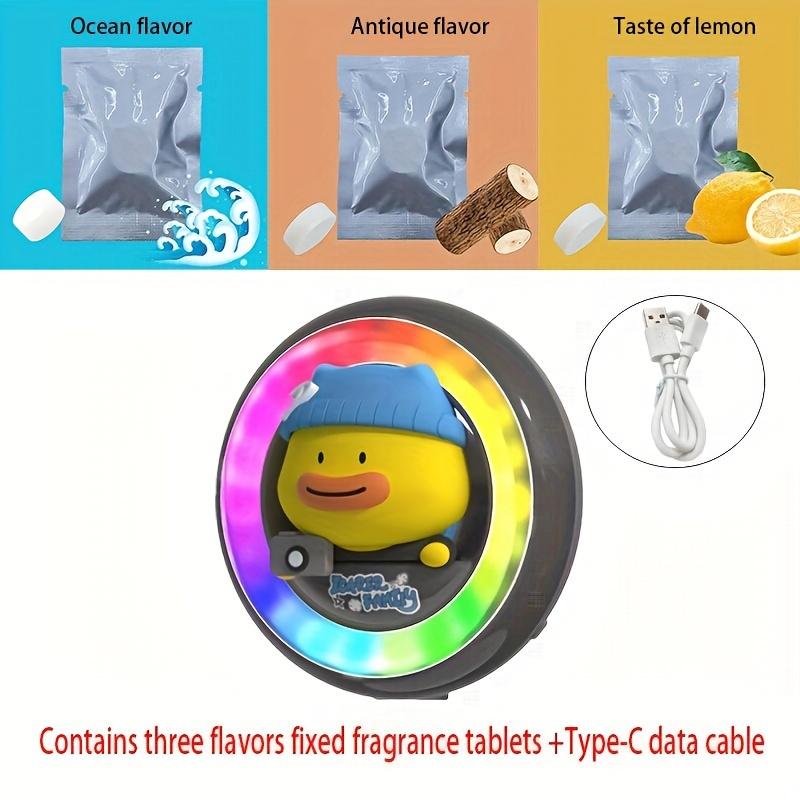 RGB LED Car Air Freshener with Music Sync - 3 Premium Scents (Ocean, Cologne, Lemon) + Type-C Cable