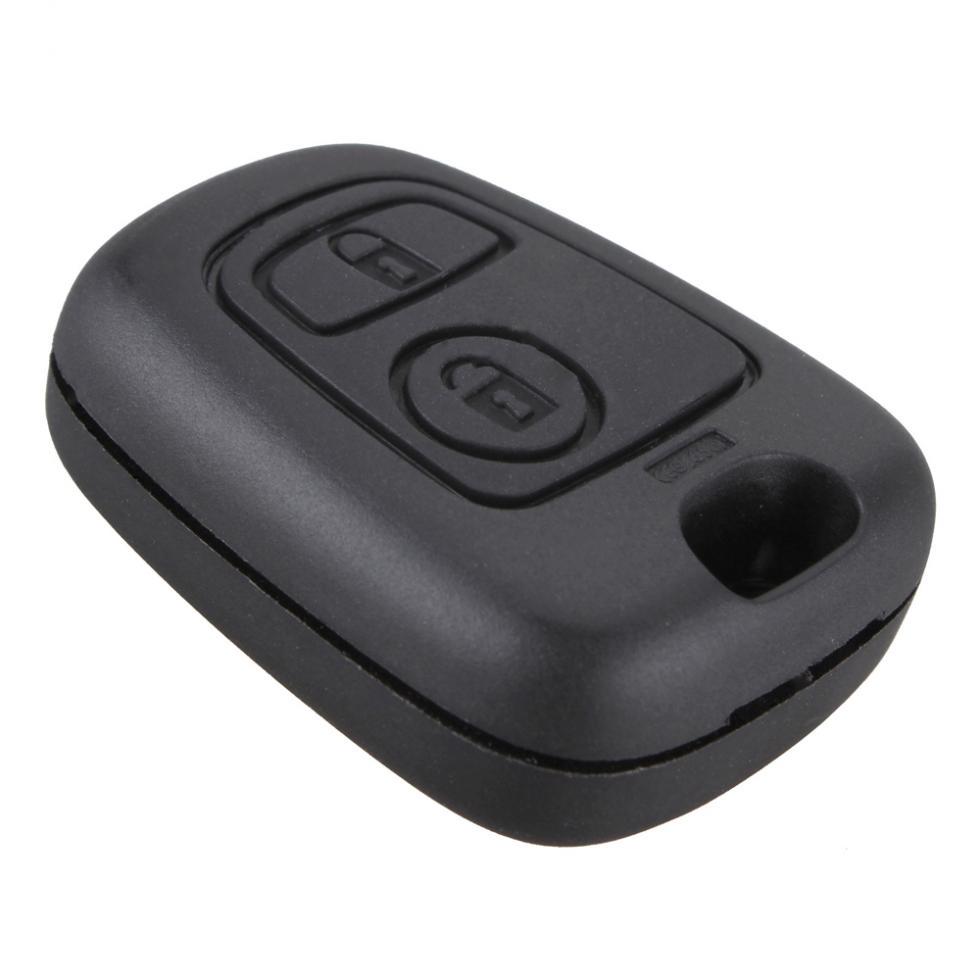 Черный 2 кнопки, сменный ключ, дистанционный брелок, чехол для PEUGEOT 106 107 206 207 307 406