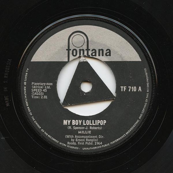 7-дюймовая пластинка MILLIE - My Boy Lollipop TF710 Fontana 1964 Неизвестно Регги, Ска и Даб Б/У