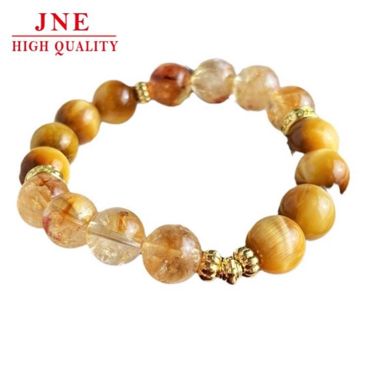 10Mm National Style Retro Minority Natural Tigereye Citrine Atmosphere Bracelet