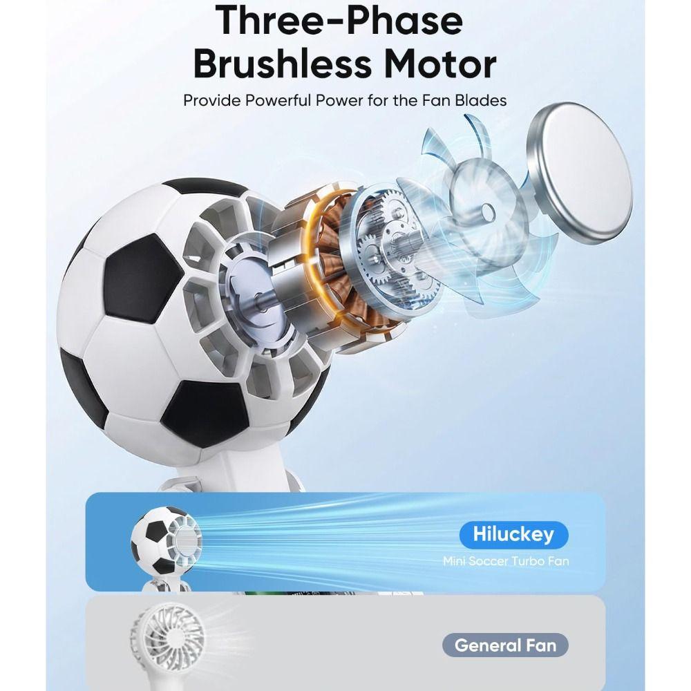 Soccer-Shaped Mini Handheld Fan Ice Cooler Turbo Fan Portable Pocket Fan  Outdoor