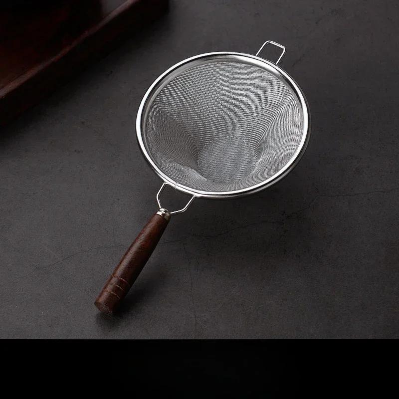 Деревянная ручка многоразовое сито для чая из нержавеющей стали мелкое сито для защиты от протечек заварочный фильтр для чайных листьев кофейные фильтры аксессуары для чайника
