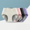 Women Menstrual Panties Mid Waist Cotton Anti-leak Plus Size Soft Breathable Anti-septic Solid Color Elastic Moisture-wicking Lady Briefs Period