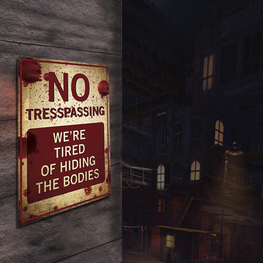 No Trespassing Retro Metal Sign Flag Plaque Bar Club Cafe Garage Wall Decor Art