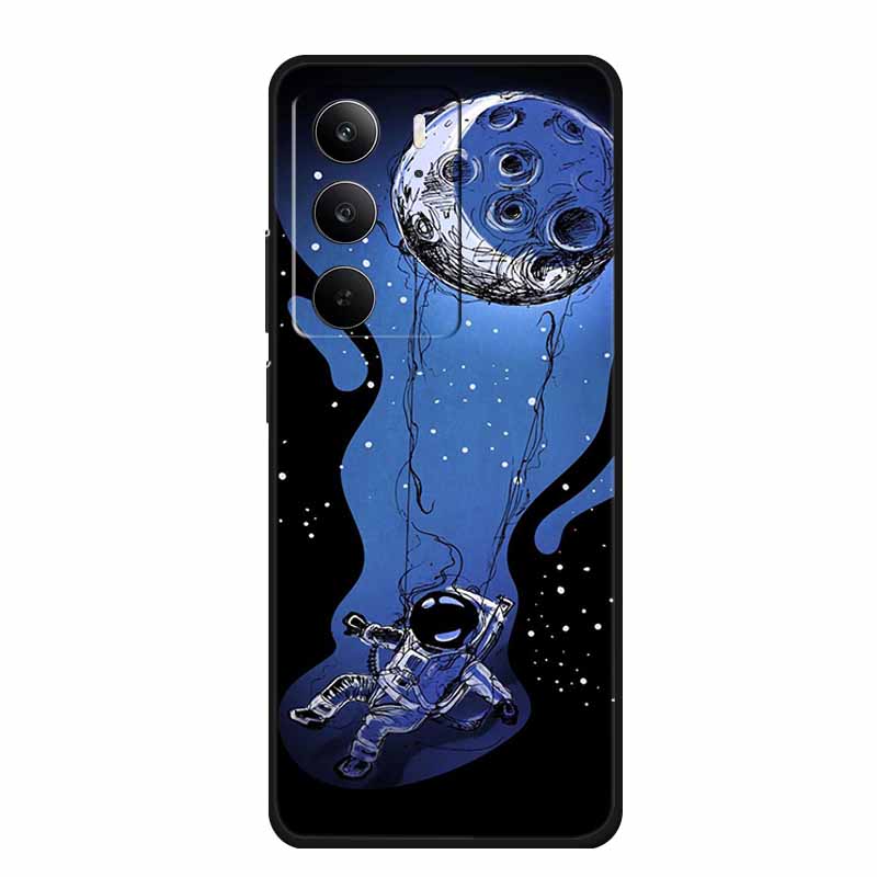 Чехол для телефона Realme C75 6.72" Модный Черный Силиконовый Мягкий Чехол-бампер Для Realme C75 C75x V70s 14x Задняя крышка Чехол C 75 Защитный