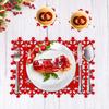 Christmas Tableware Mat Hollow Felt Coaster Household Party Tableware Mat Christmas Decoration Snowflake Placemat Felt Pendant