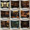 Home Decor Happy Halloween Tapestry Wall Hanging Devil Pumpkin Skull Decor Tapestry Party Tapestry 230x180cm Tapiz
