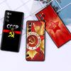 Black Case For Samsung Galaxy S20 FE S21 Ultra S10 S9 Plus S10e S8 S7 A51 A71 Cover Soft Vintage USSR CCCP Phone Funda