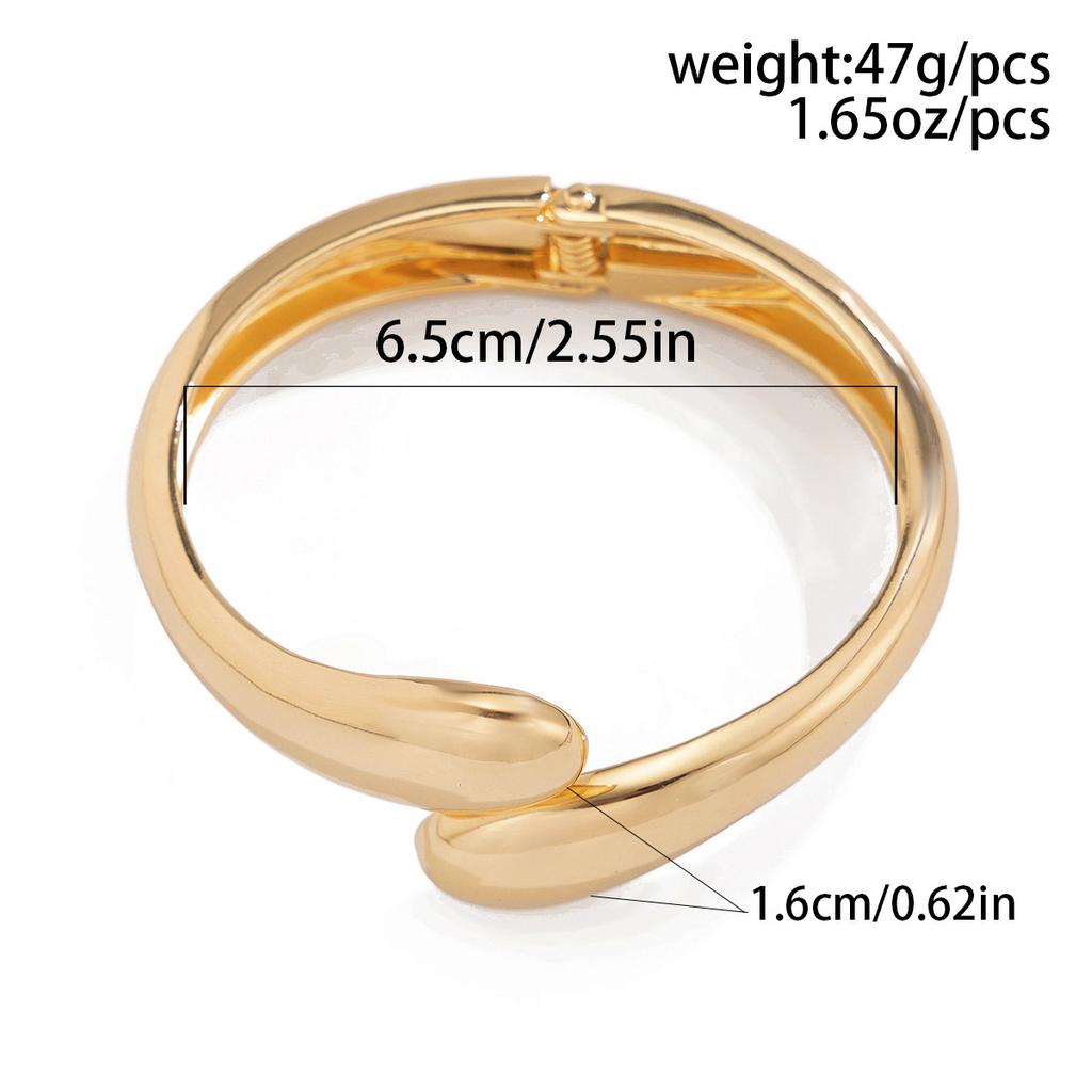 1 Pcs Exaggerated Spring Bangle Open Bracelet Punk Gold Silver Color Hip Hop Geometric Metal Cuff Wide Bangles for Women Jewelry Femme Accessories