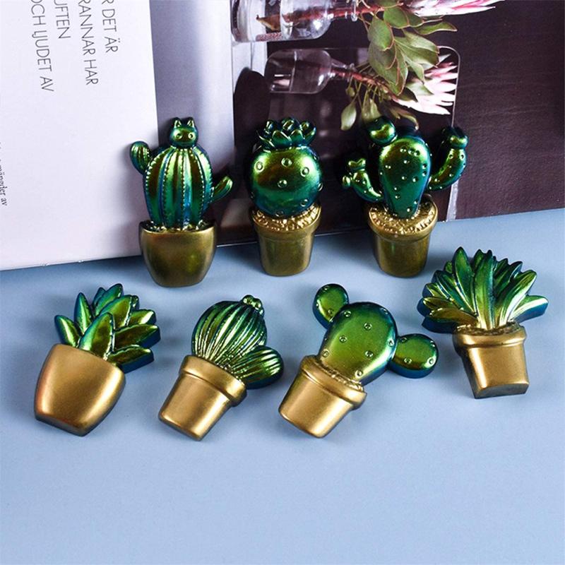 Силиконовая форма Кристалл с 7 разными милыми узорами кактусов, инструмент для изготовления ювелирных изделий для DIY