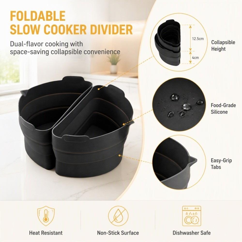 2PCS Food Grade Slow Cooker Divider Liner Silicone Slow Cooker Liner Kitchen Cooking