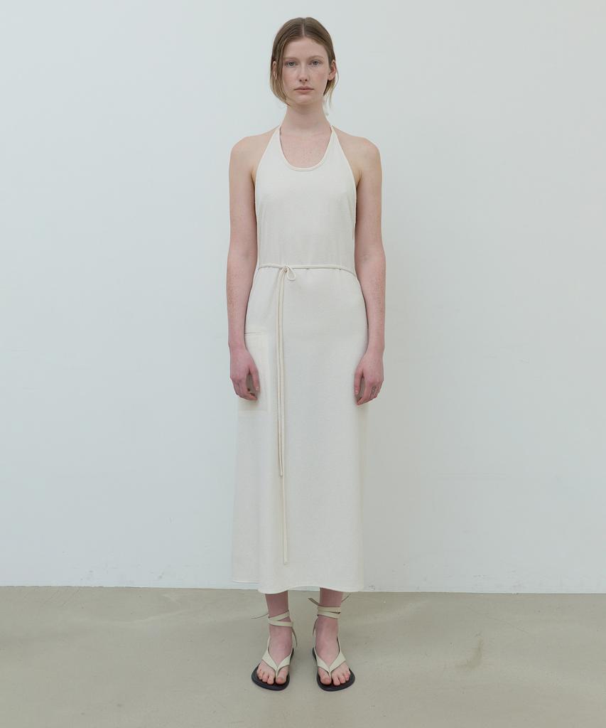 After Glow String Halterneck Wrap Dress_Ivory