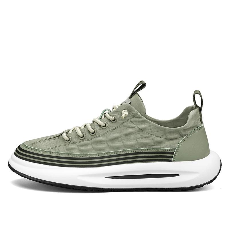 Кроссовки мужские на толстой подошве с мягкой подошвой, модные повседневные кожаные, дышащие, с увеличенной высотой, на плоской платформе, для сноуборда