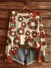 Women's Christmas Wreath Pattern Sweater Halloween Christmas Atmosphere Daily Wear