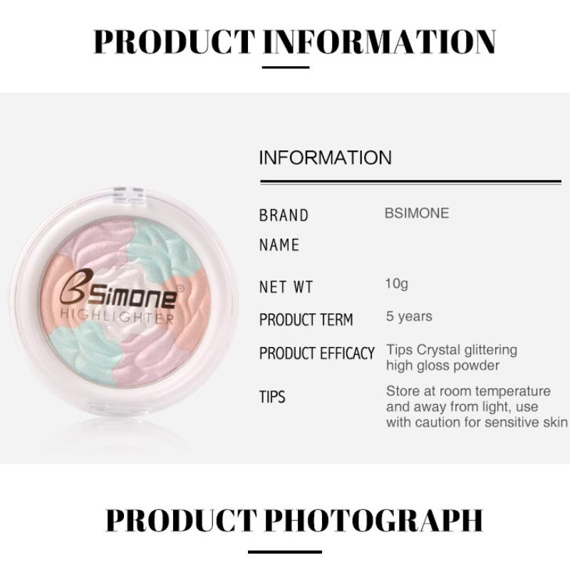 Модный разноцветный диск с жемчугом и розой, питательный хайлайтер для кожи, дополнительный свет, естественное осветление, хайлайтер, диски