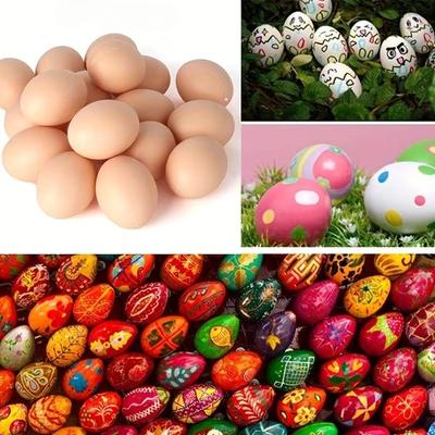10-40 шт. Пасхальные деревянные яйца Набор для раскрашивания своими руками Реалистичные имитации яиц для детей Креативные игрушки для рисования Декор в деревенском стиле Деревянная бусина Украшение