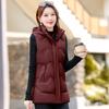 Down cotton vest women's new thickened hooded outer wear in autumn and winter medium and long women's vest vest jacket