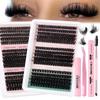 15Rows Diy 5D Fluffy Lash Clusters 80D 100D Thick Eyelash Clusters Wispy Individual Lashes 10-18Mm Cluster Eyelash Extension Kit