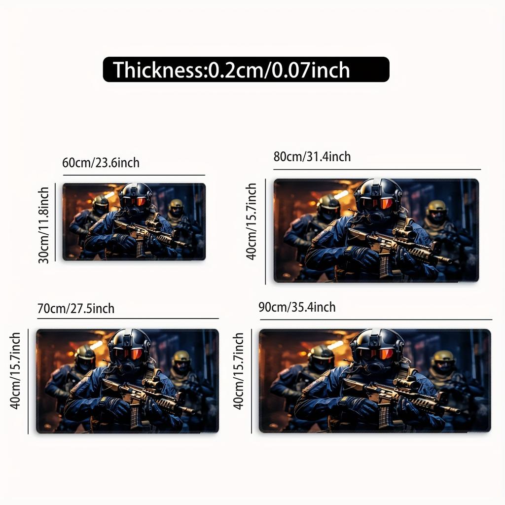 Large Gaming Soldier Pattern Large Graphic Desktop Mouse Pad Non-Slip Desk Pad for Office PC Laptop Gaming for Desk Accessory
