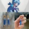 Fashion Game Genshin Impact The Dottore Doctor Ear Clip Blue Drop Earrings for Women Man Earclip Jewelry