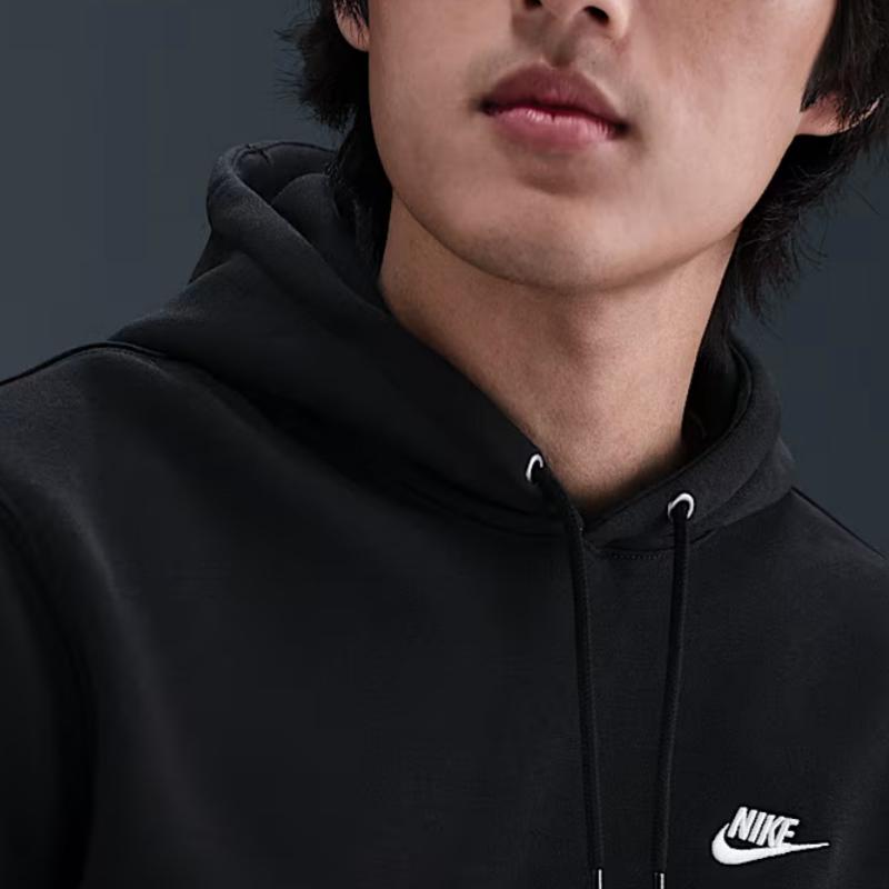 Nike Клубные толстовки мужские черные с капюшоном утепленные FN3860-010