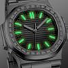 30.5mm Dial For Nautilus NH35/NH36 Hollow Green Luminous Indexes Fit Automatic Movement Modified Skeleton Watch Accessorie Parts