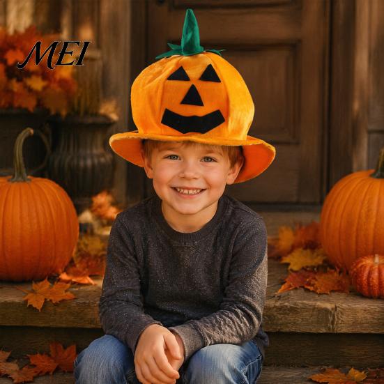 School Art Show Headgear Halloween Pumpkin Hat for Kids Adults, Funny Plush Comfortable Breathable Festival Witch Party Costume, Cosplay, Stage