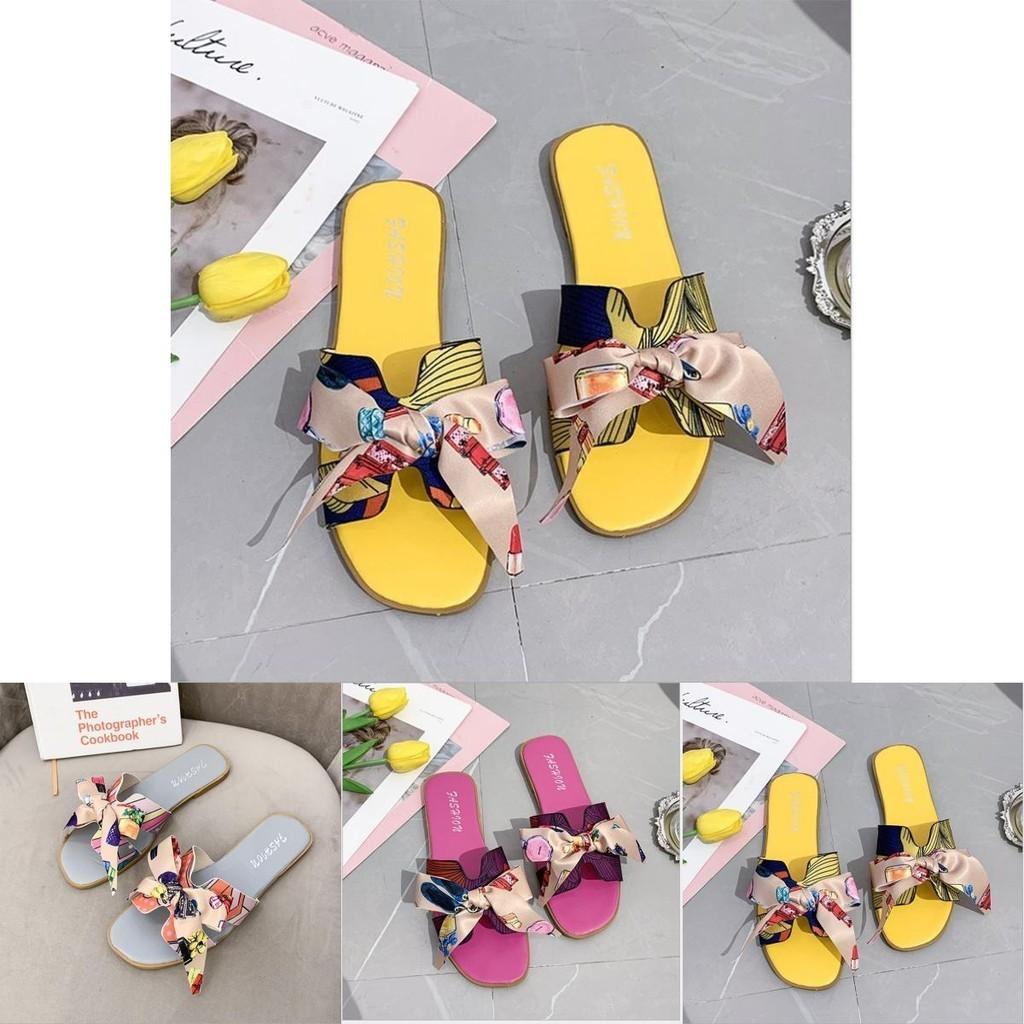 Stylish Women's Bow Sliders Silky Butterfly Sandals Perfect For Summer Beach Parties