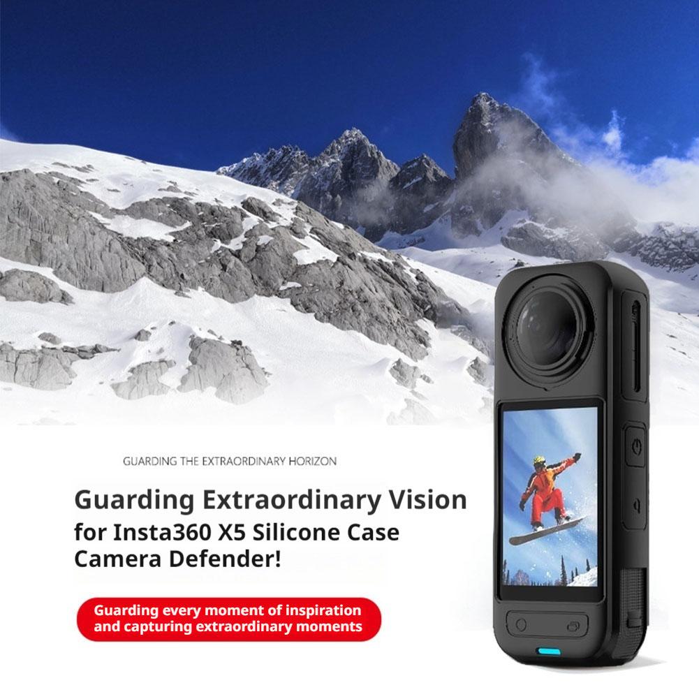 For Insta360 X5 Silicone Case Sports Camera Body Dust And Dirt Protection Cover Accessories Lens Cover