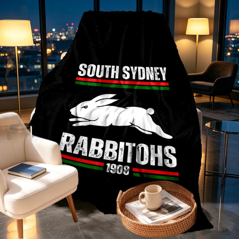 South Sydney Rabbitohs Print Blanket - Soft & Comfortable, for Bedroom, Travel, Sofa, Home Decoration - Birthday Christmas Gift for Friend